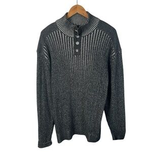 B21 Men’s BKE Buckle Brand Athletic Fit Ribbed Henley Pullover Sweater XXL